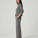 Women's Collared V-Neck Shirt & Wide-Leg Pants Set – Relaxed Two-Piece Outfit for Travel & Casual