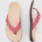 Women's Comfort Flip-Flop Sandals with Adjustable Buckle – Contoured Footbed Summer Thongs