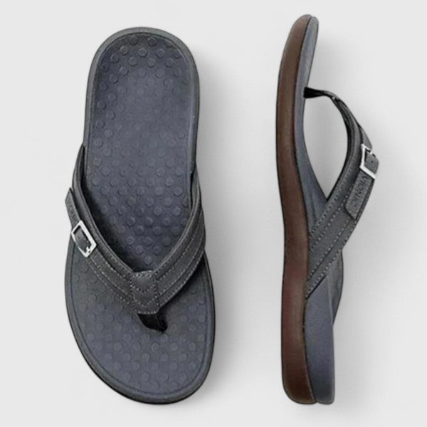 Women's Comfort Flip-Flop Sandals with Adjustable Buckle – Contoured Footbed Summer Thongs