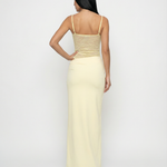 Women's Lace Panel Maxi Dress with Tie Shoulders – Summer Occasion & Wedding Guest Dress