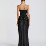 Women's Satin Corset Maxi Dress – Elegant Evening, Formal and Wedding Guest Dress