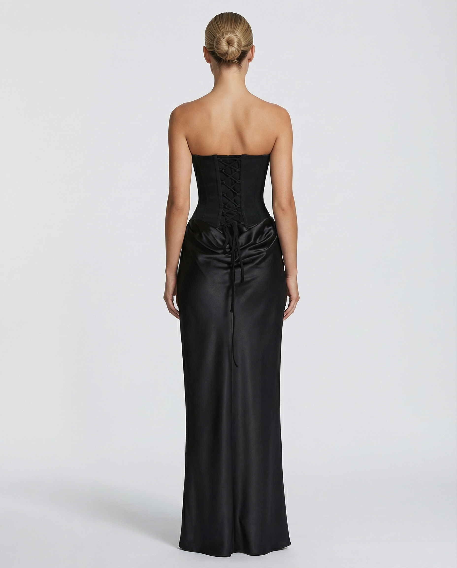 Women's Satin Corset Maxi Dress – Elegant Evening, Formal and Wedding Guest Dress