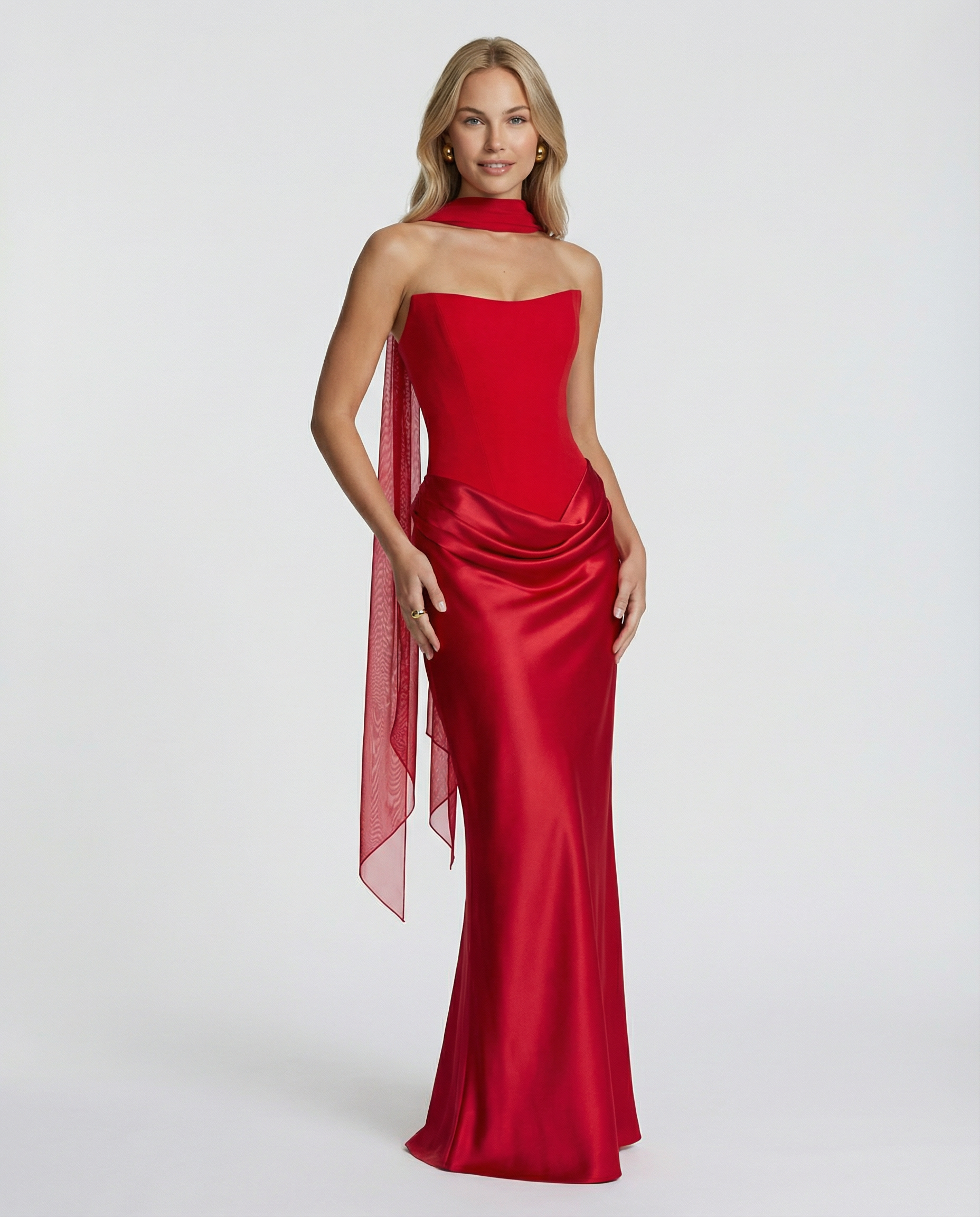 Women's Satin Corset Maxi Dress – Elegant Evening, Formal and Wedding Guest Dress