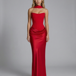 Women's Satin Corset Maxi Dress – Elegant Evening, Formal and Wedding Guest Dress