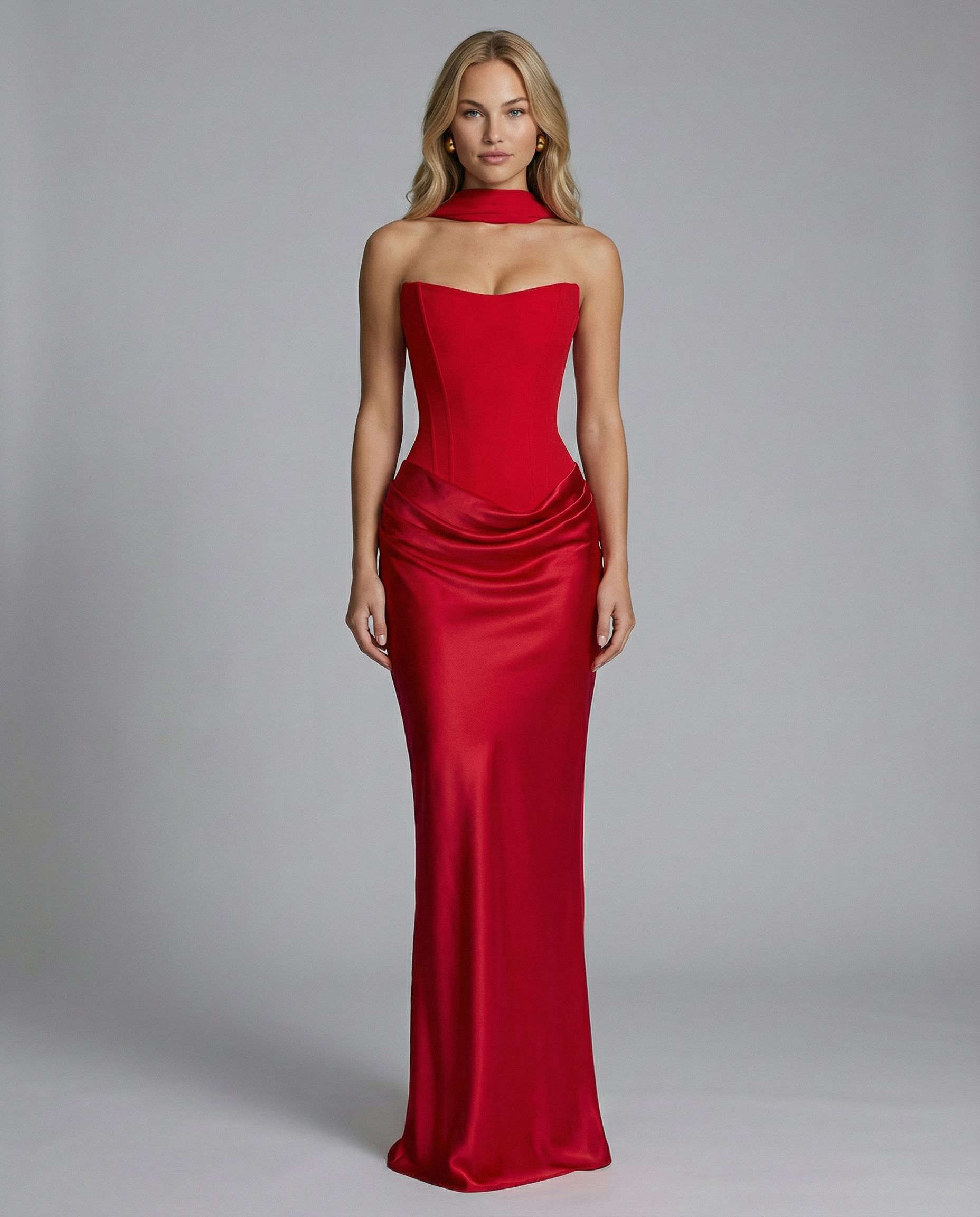Women's Satin Corset Maxi Dress – Elegant Evening, Formal and Wedding Guest Dress