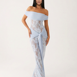 Women's Lace Evening Maxi Dress – Elegant Floor-Length Gown for Weddings, Formals & Galas