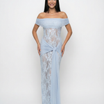 Women's Lace Evening Maxi Dress – Elegant Floor-Length Gown for Weddings, Formals & Galas