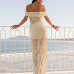 Women's Lace Evening Maxi Dress – Elegant Floor-Length Gown for Weddings, Formals & Galas