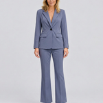 Women's Two-Piece Blazer and Pants Suit Set – Tailored Straight Leg Office Workwear