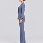 Women's Two-Piece Blazer and Pants Suit Set – Tailored Straight Leg Office Workwear