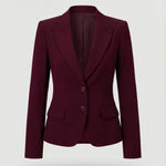 Women's Peplum Blazer with Two-Button Front & Notch Lapel – Tailored Workwear Jacket