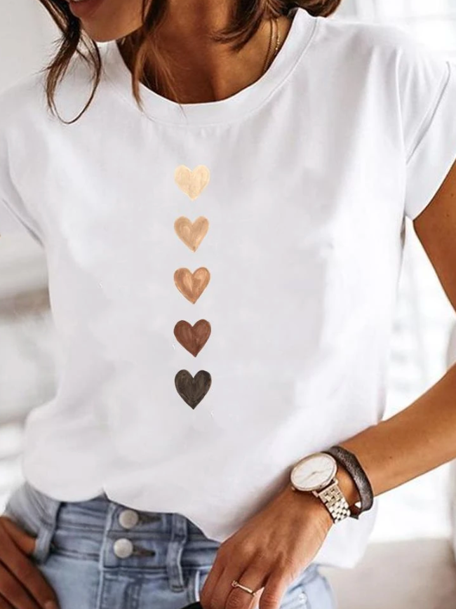 Women's Printed Graphic T-Shirt – Comfortable Fit Casual Everyday Tee with Fun Prints