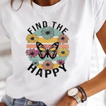 Women's Printed Graphic T-Shirt – Comfortable Fit Casual Everyday Tee with Fun Prints