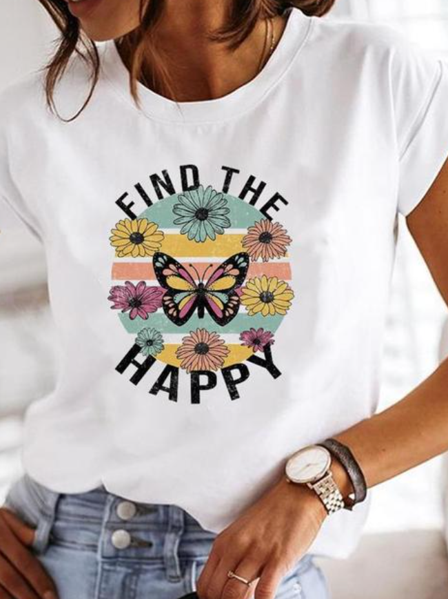 Women's Printed Graphic T-Shirt – Comfortable Fit Casual Everyday Tee with Fun Prints