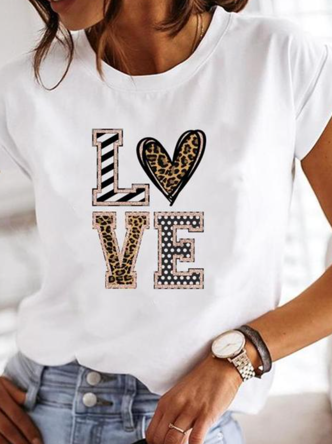 Women's Printed Graphic T-Shirt – Comfortable Fit Casual Everyday Tee with Fun Prints