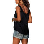 Women's Round Neck Sleeveless Tank Top with Button Detail – Relaxed Casual Summer Top