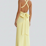 Women's Sleeveless Deep V-Neck Maxi Dress with Fitted Waist – Floor-Length Summer Dress