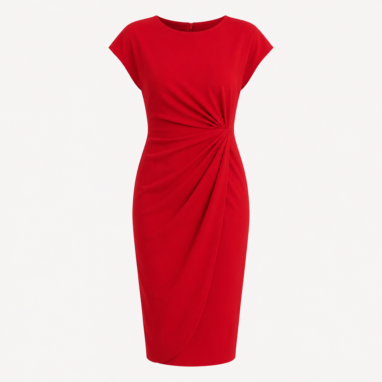 Women's Ruched Waist Midi Dress – Elegant Occasion, Work Function and Wedding Guest Dress