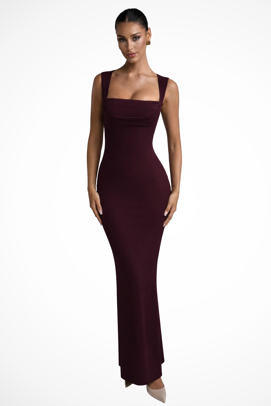 Women's Sculpted Maxi Dress – Elegant Long Dress for Evening Events, Weddings & Occasions