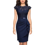 Women's Short Sleeve Wedding Guest Dress – Formal Tailored Dress for Receptions & Dinners