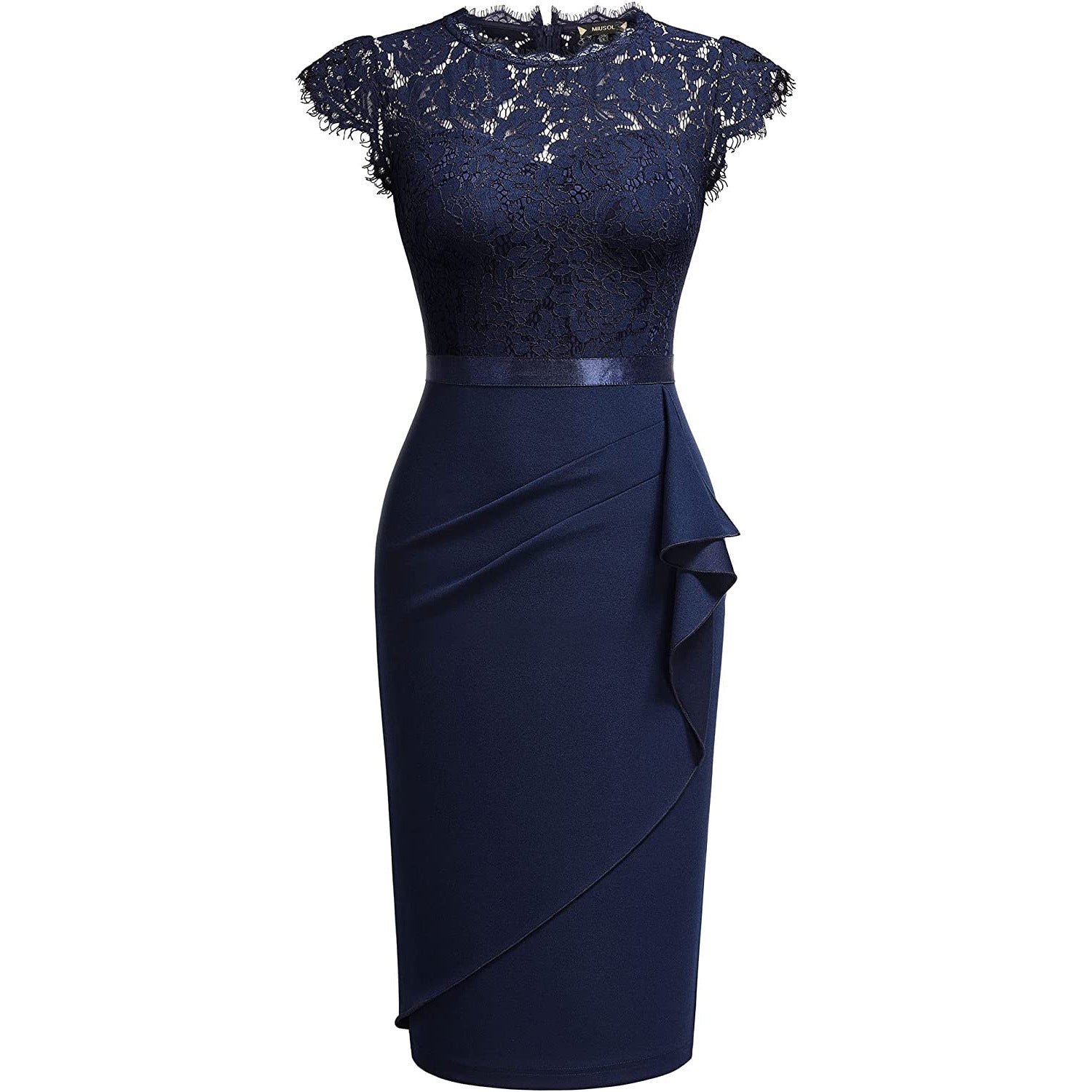 Women's Short Sleeve Wedding Guest Dress – Formal Tailored Dress for Receptions & Dinners