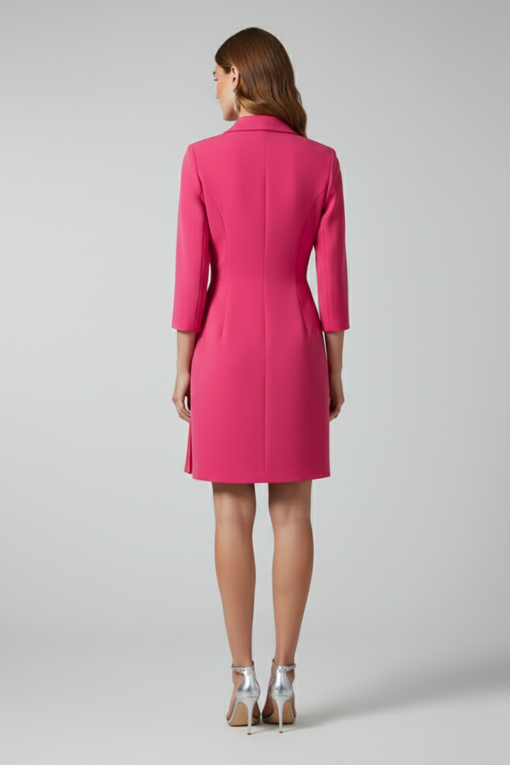 Women's Notched Collar Blazer Dress – Long Sleeve Tailored Dress for Work & Occasions