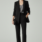 Women's Blazer & Straight-Leg Pants Set – Tailored Two-Piece Suit for Work, Events & Occasions