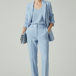 Women's Blazer & Straight-Leg Pants Set – Tailored Two-Piece Suit for Work, Events & Occasions