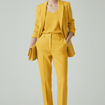 Women's Blazer & Straight-Leg Pants Set – Tailored Two-Piece Suit for Work, Events & Occasions