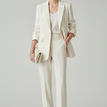 Women's Blazer & Straight-Leg Pants Set – Tailored Two-Piece Suit for Work, Events & Occasions