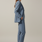Women's Blazer and Pants Suit Set with Notched Lapel – Straight Leg Two Piece Workwear Suit