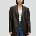 Women's Single Button Blazer with Notched Lapel & Welt Pockets – Tailored Office Jacket