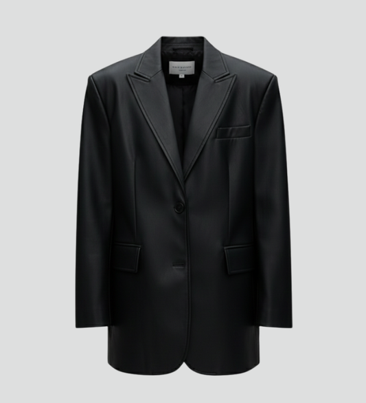 Women's Single Button Blazer with Notched Lapel & Welt Pockets – Tailored Office Jacket