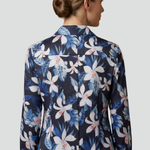 Women's Long Sleeve Button-Up Collared Blouse with Chest Pocket – Casual Workwear Shirt