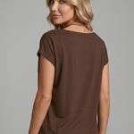 Women's Cowl Neck Blouse with Draped Front & Short Sleeves – Smart Casual Work Top