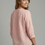 Women's Round Neck Long Sleeve Button Front Blouse – Simple Everyday Work Top