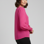 Women's Embroidered Round Neck Blouse with Long Sleeves – Casual Everyday Top