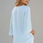 Women's V-Neck Short Sleeve Blouse – Loose Fit Plain Summer Top for Work & Casual Wear