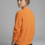 Women's Collared Button-Front Cardigan – Knitted Long Sleeve Hip-Length Layer