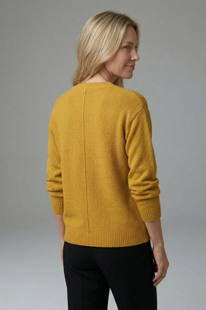 Women's Textured Knit Button-Up Cardigan with Chest Pocket & Ribbed Cuffs – Layering Knit