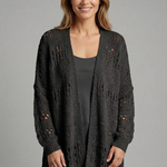 Women's Open Front Knit Cardigan with Long Sleeves – Lightweight Layering for Cool Evenings