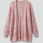Women's Open Front Knit Cardigan with Long Sleeves – Lightweight Layering for Cool Evenings