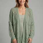 Women's Open Front Knit Cardigan with Long Sleeves – Lightweight Layering for Cool Evenings