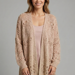Women's Open Front Knit Cardigan with Long Sleeves – Lightweight Layering for Cool Evenings