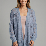 Women's Open Front Knit Cardigan with Long Sleeves – Lightweight Layering for Cool Evenings