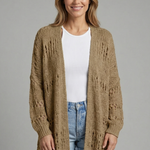 Women's Open Front Knit Cardigan with Long Sleeves – Lightweight Layering for Cool Evenings
