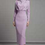 Women's Long Sleeve Mini Dress with High Neckline & Flared Skirt – Cocktail & Evening Dress
