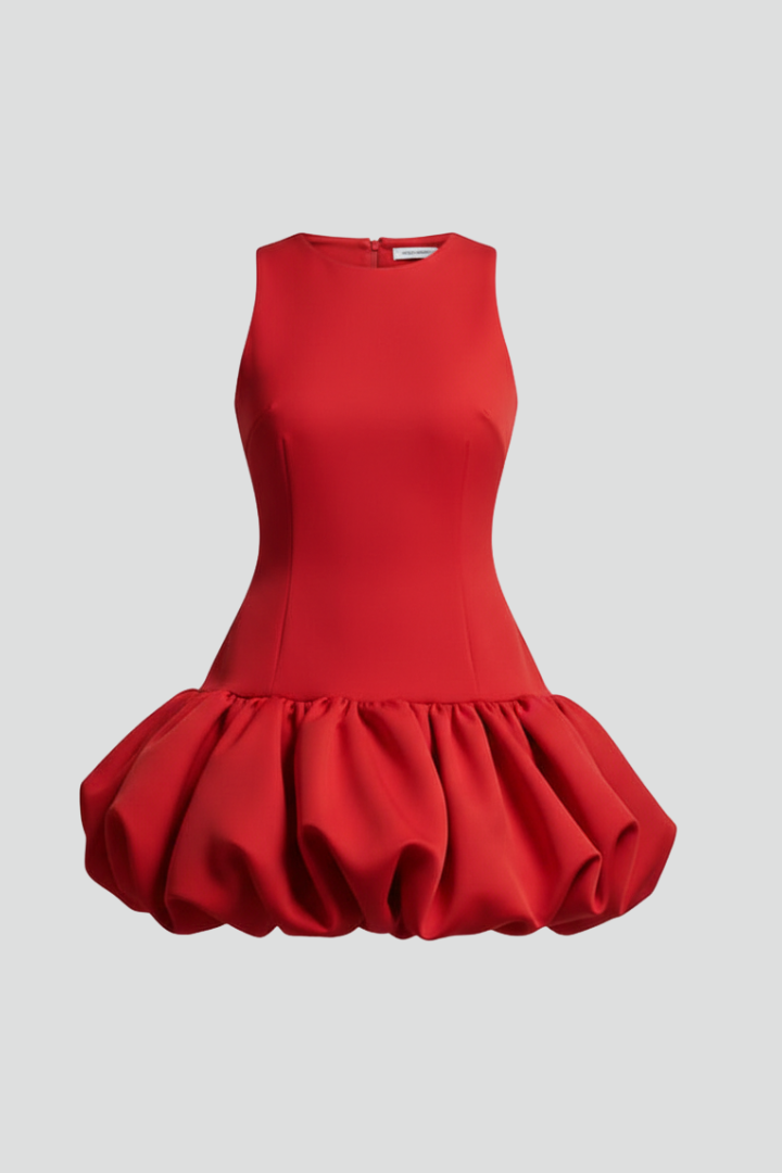Women's Sleeveless Ruffle Mini Dress with Fitted Waist – Layered Summer Party Dress