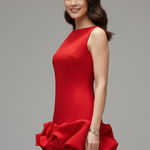 Women's Sleeveless Ruffle Mini Dress with Fitted Waist – Layered Summer Party Dress