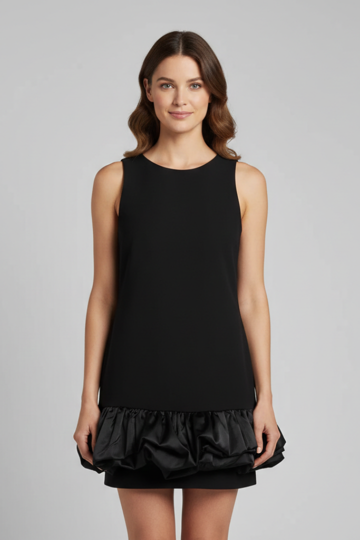 Women's Sleeveless Ruffle Mini Dress with Fitted Waist – Layered Summer Party Dress